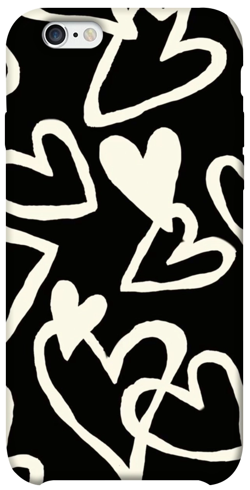 Чохол Black and white hearts для iPhone 6