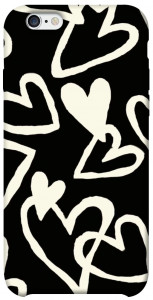 Чохол Black and white hearts для iPhone 6 (4.7'')