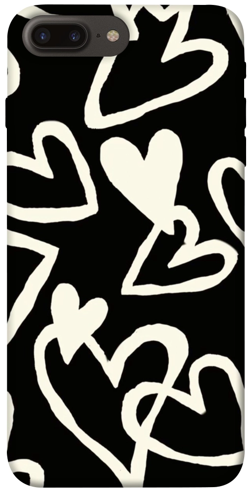 Чехол Black and white hearts для iPhone 7 Plus
