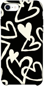 Чехол Black and white hearts для iPhone SE (2020)