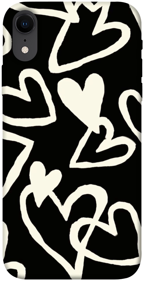Чехол Black and white hearts для iPhone XR
