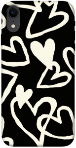 Чохол Black and white hearts для iPhone XR