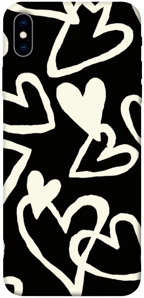 Чехол Black and white hearts для iPhone XS Max