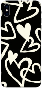 Чохол Black and white hearts для iPhone XS Max