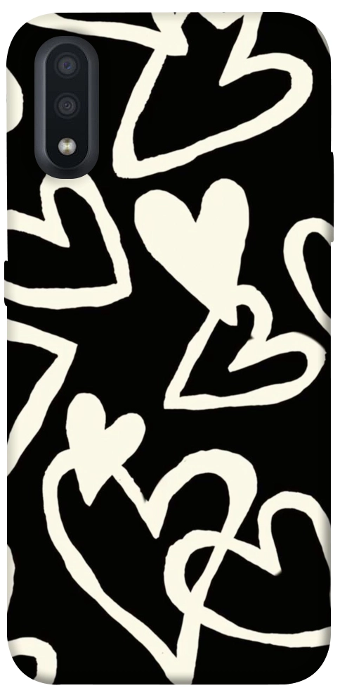 Чехол Black and white hearts для Galaxy A01