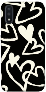 Чохол Black and white hearts для Galaxy A01