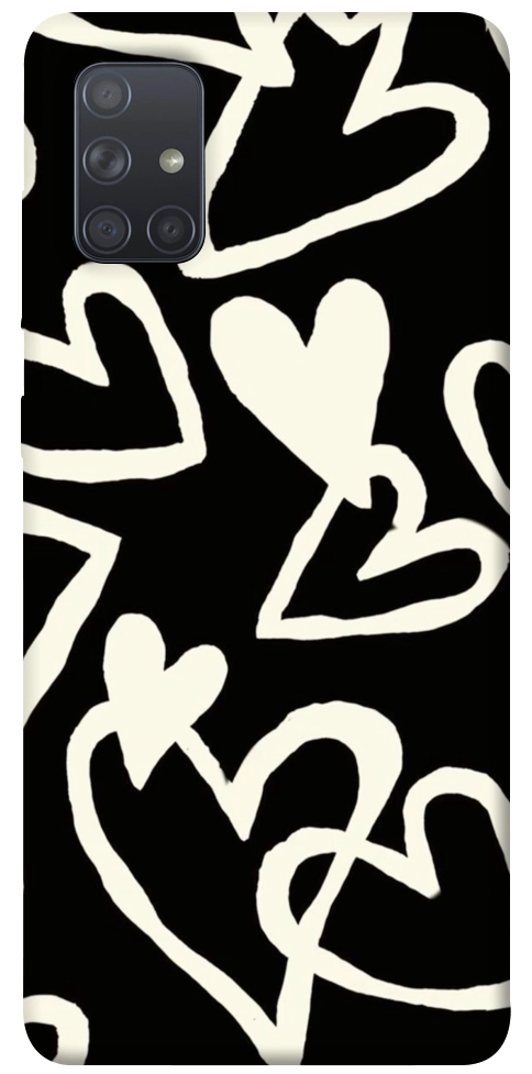 Чехол Black and white hearts для Galaxy A71 (2020)