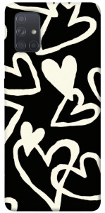 Чехол Black and white hearts для Galaxy A71 (2020)