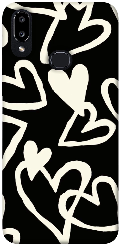Чехол Black and white hearts для Galaxy A10s (2019)