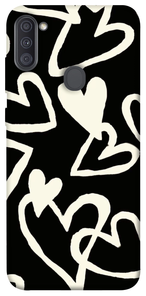 Чехол Black and white hearts для Galaxy A11 (2020)