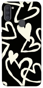 Чохол Black and white hearts для Galaxy A11 (2020)