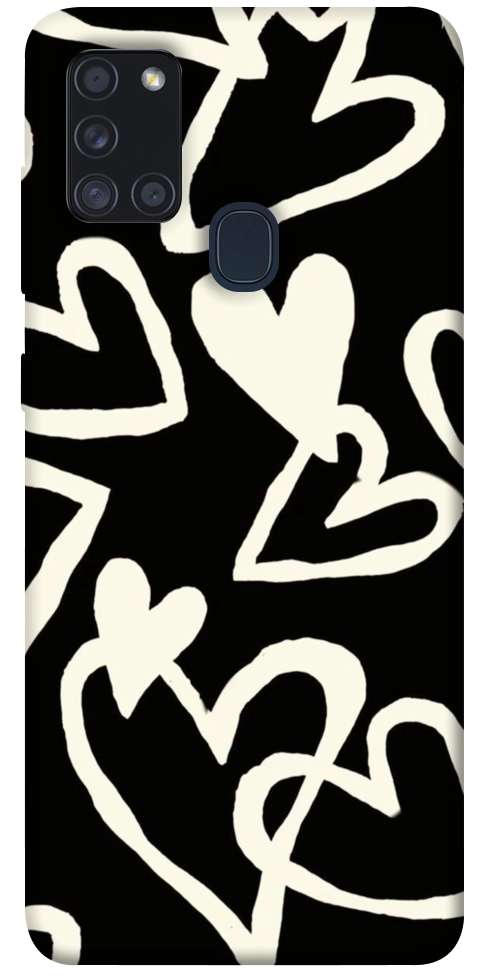 Чехол Black and white hearts для Galaxy A21s (2020)