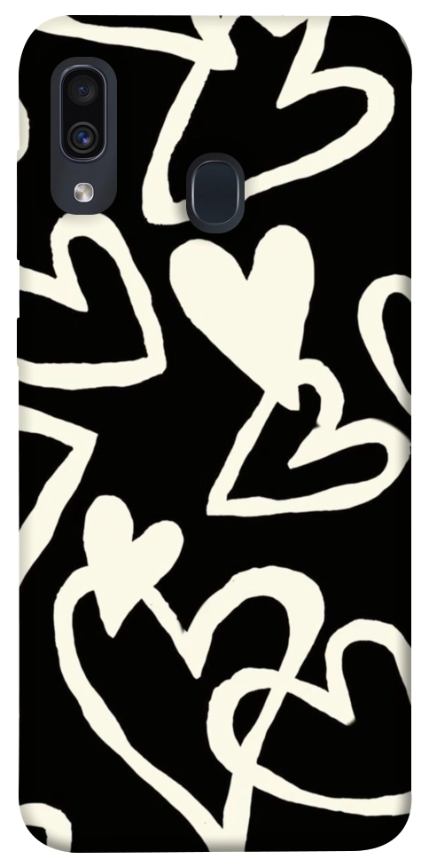 Чехол Black and white hearts для Galaxy A30 (2019)