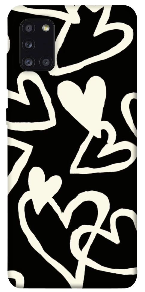 Чехол Black and white hearts для Galaxy A31 (2020)