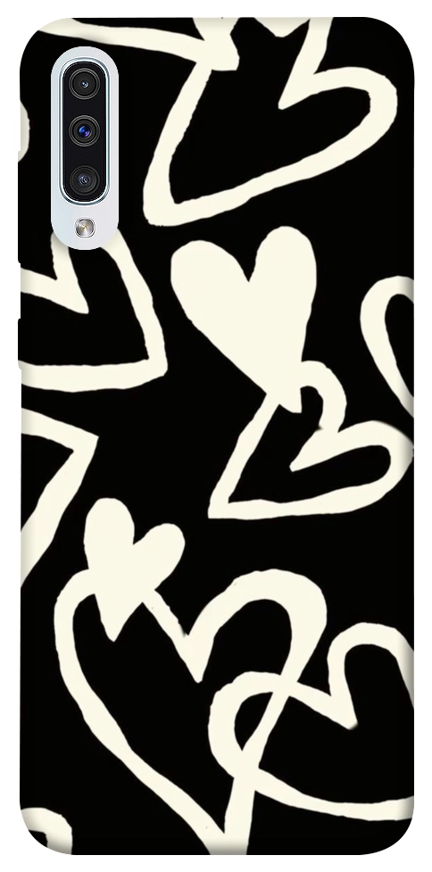 Чехол Black and white hearts для Galaxy A50 (2019)