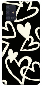 Чохол Black and white hearts для Galaxy A51 (2020)