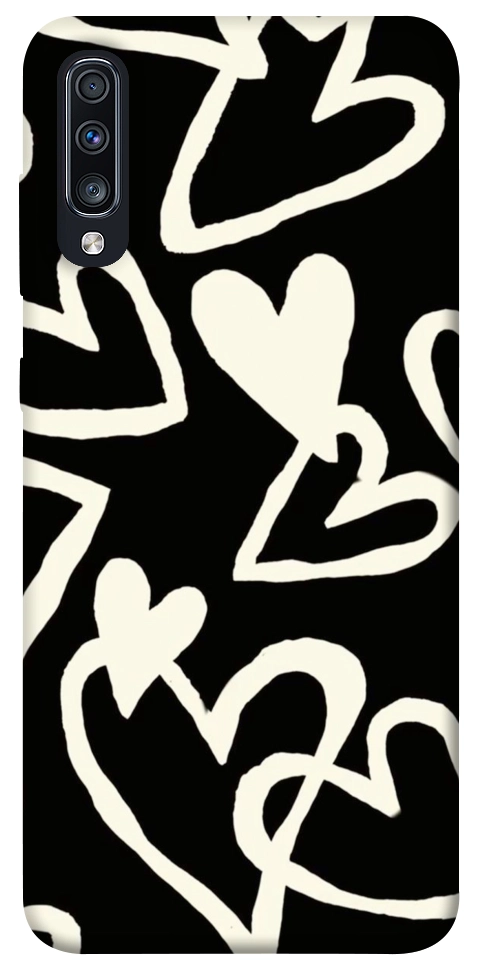 Чехол Black and white hearts для Galaxy A70 (2019)
