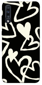 Чохол Black and white hearts для Galaxy A70 (2019)