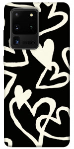 Чохол Black and white hearts для Galaxy S20 Ultra (2020)