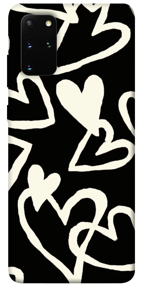 Чехол Black and white hearts для Galaxy S20 Plus (2020)