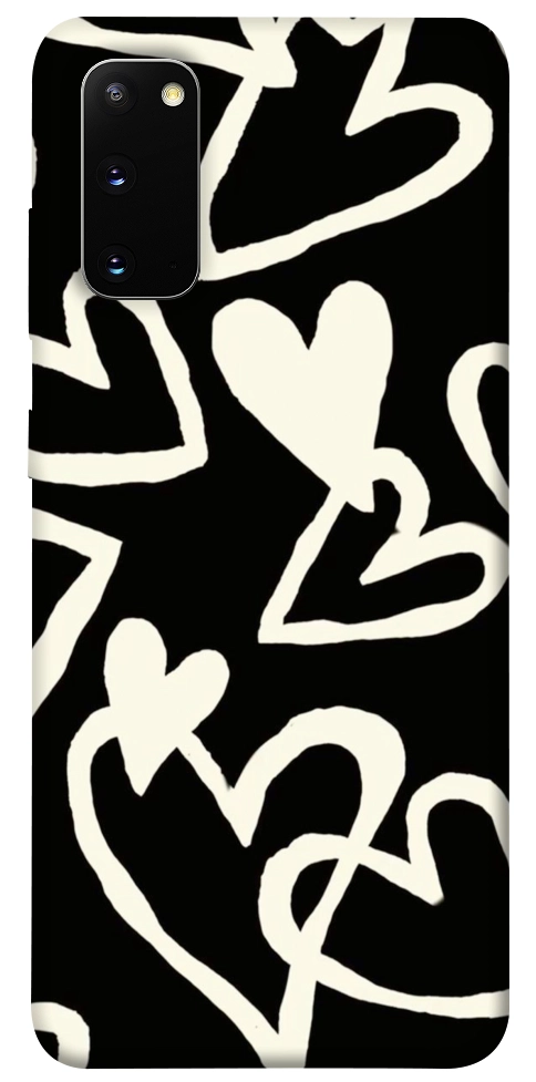Чехол Black and white hearts для Galaxy S20 (2020)