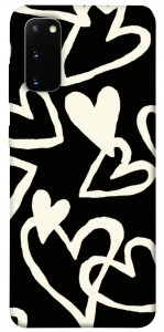 Чохол Black and white hearts для Galaxy S20 (2020)