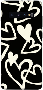 Чехол Black and white hearts для Galaxy S10 Plus (2019)