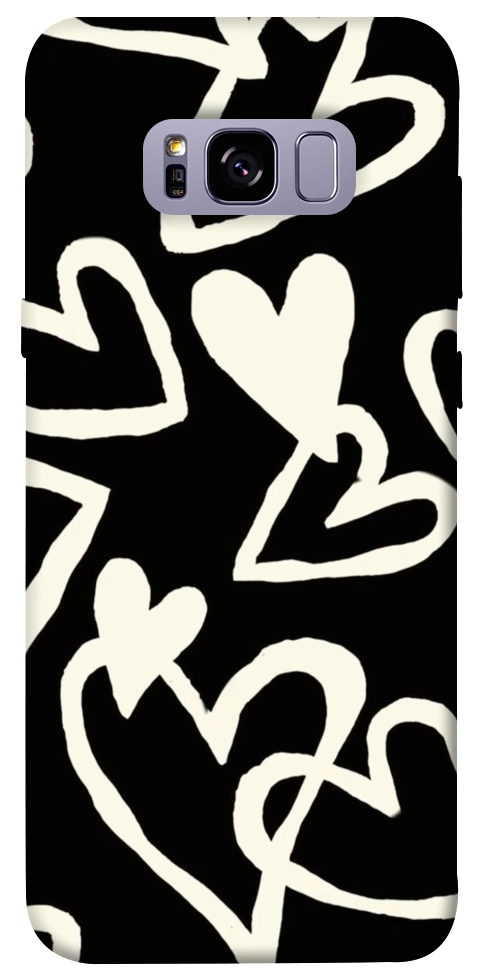 Чехол Black and white hearts для Galaxy S8+