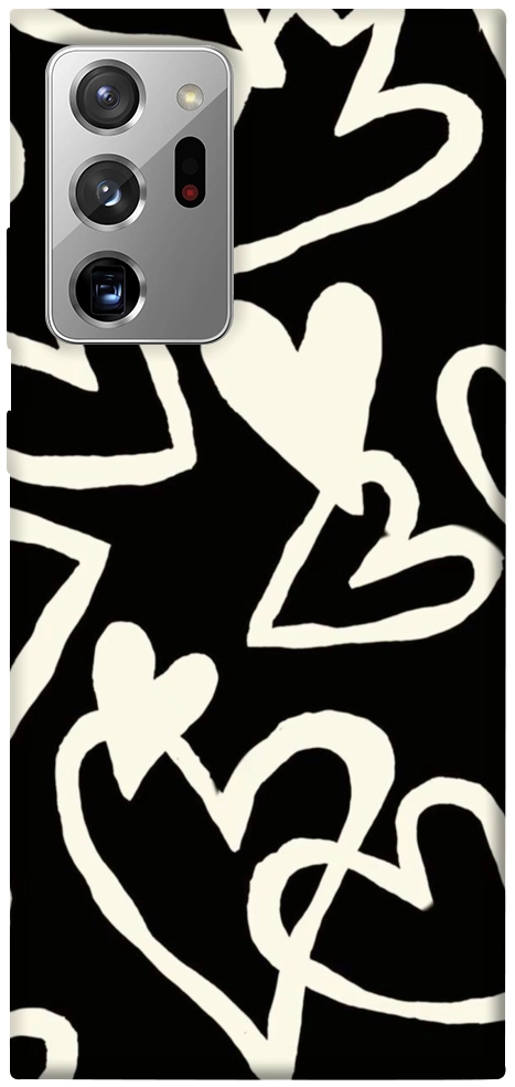 Чехол Black and white hearts для Galaxy Note 20 Ultra