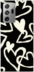 Чехол Black and white hearts для Galaxy Note 20 Ultra