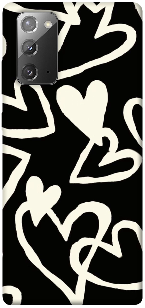 Чохол Black and white hearts для Galaxy Note 20