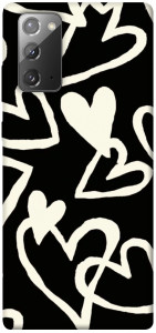 Чохол Black and white hearts для Galaxy Note 20