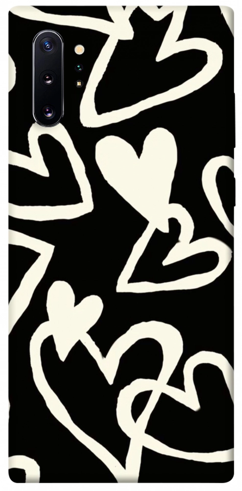 Чехол Black and white hearts для Galaxy Note 10+ (2019)
