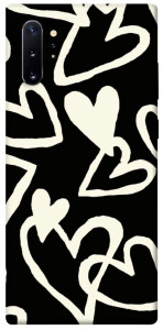 Чохол Black and white hearts для Galaxy Note 10+ (2019)
