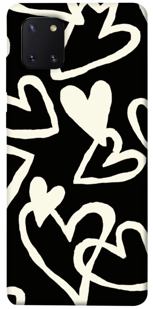 Чехол Black and white hearts для Galaxy Note 10 Lite (2020)