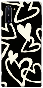 Чохол Black and white hearts для Galaxy Note 10 (2019)