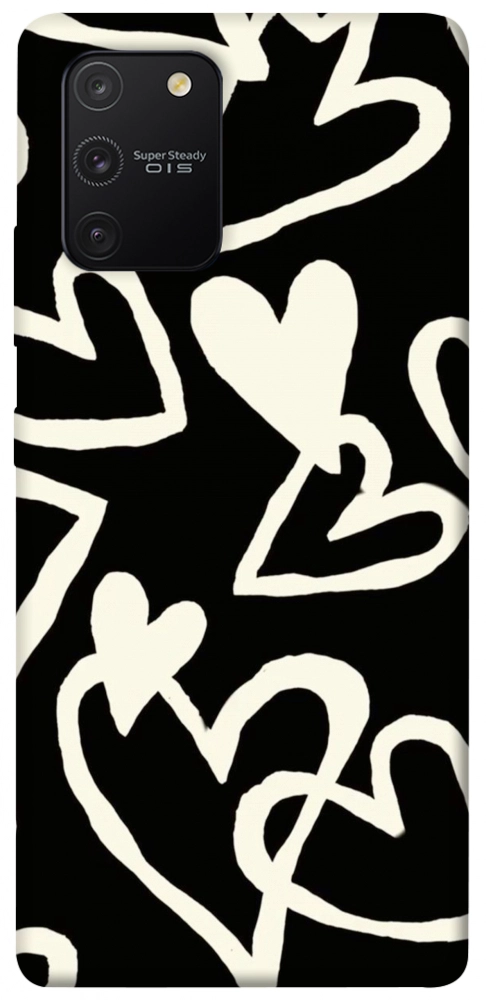 Чехол Black and white hearts для Galaxy S10 Lite (2020)