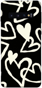 Чохол Black and white hearts для Galaxy S10 (2019)