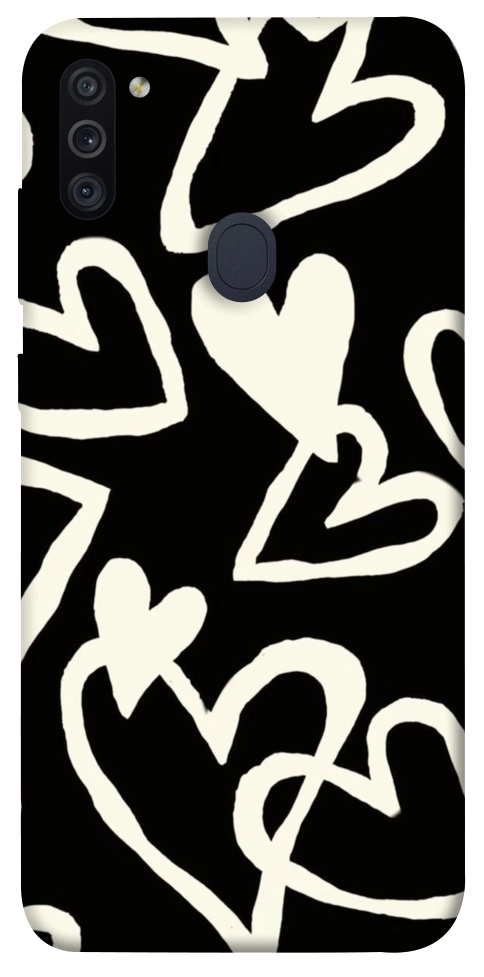 Чехол Black and white hearts для Galaxy M11 (2020)