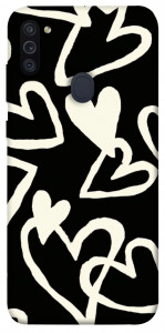 Чохол Black and white hearts для Galaxy M11 (2020)