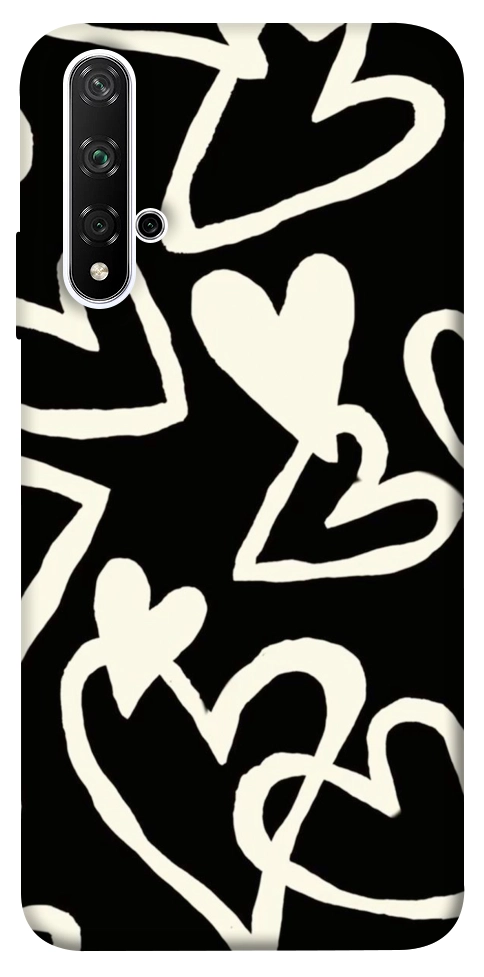 Чехол Black and white hearts для Huawei Honor 20