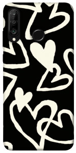 Чохол Black and white hearts для Huawei P30 Lite