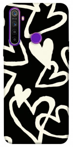 Чехол Black and white hearts для Realme 5