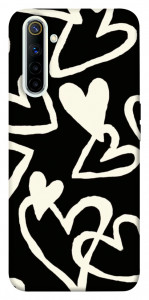 Чехол Black and white hearts для Realme 6