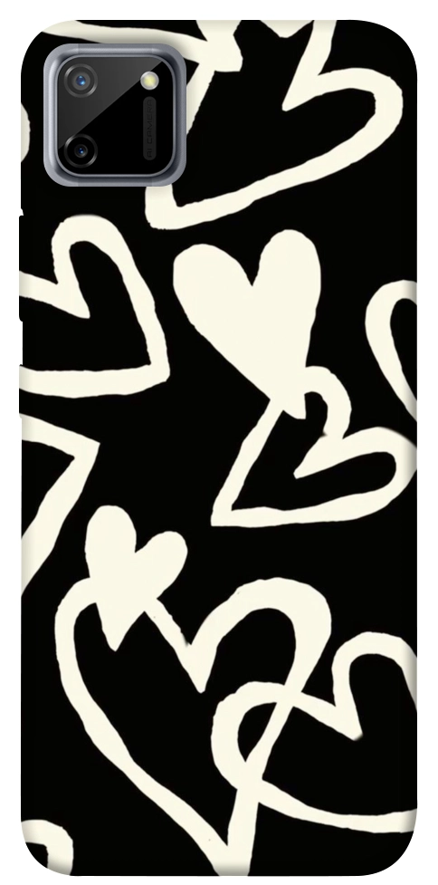 Чехол Black and white hearts для Realme C11