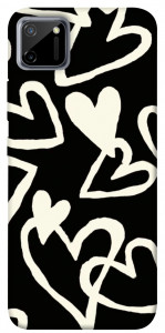 Чехол Black and white hearts для Realme C11