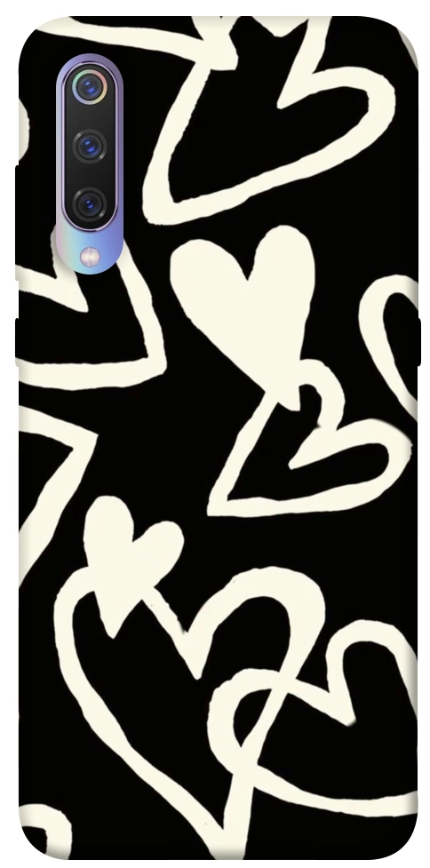Чехол Black and white hearts для Xiaomi Mi 9