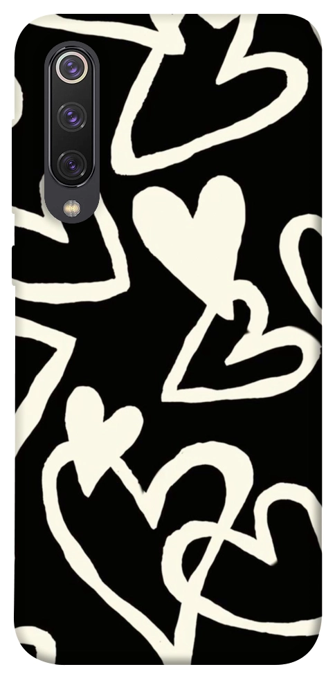 Чехол Black and white hearts для Xiaomi Mi 9 SE