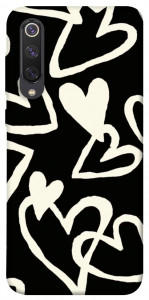 Чехол Black and white hearts для Xiaomi Mi 9 SE