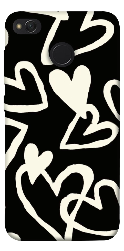 Чехол Black and white hearts для Xiaomi Redmi 4X